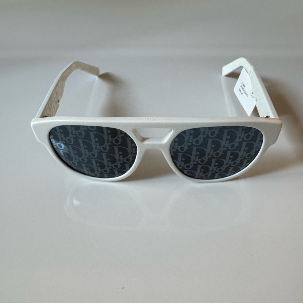 Dior Men's Dior B23 R1I White Grey Logo Mirror Lens Pilot Sunglasses 54mm-17-145 - Picture 6 of 16